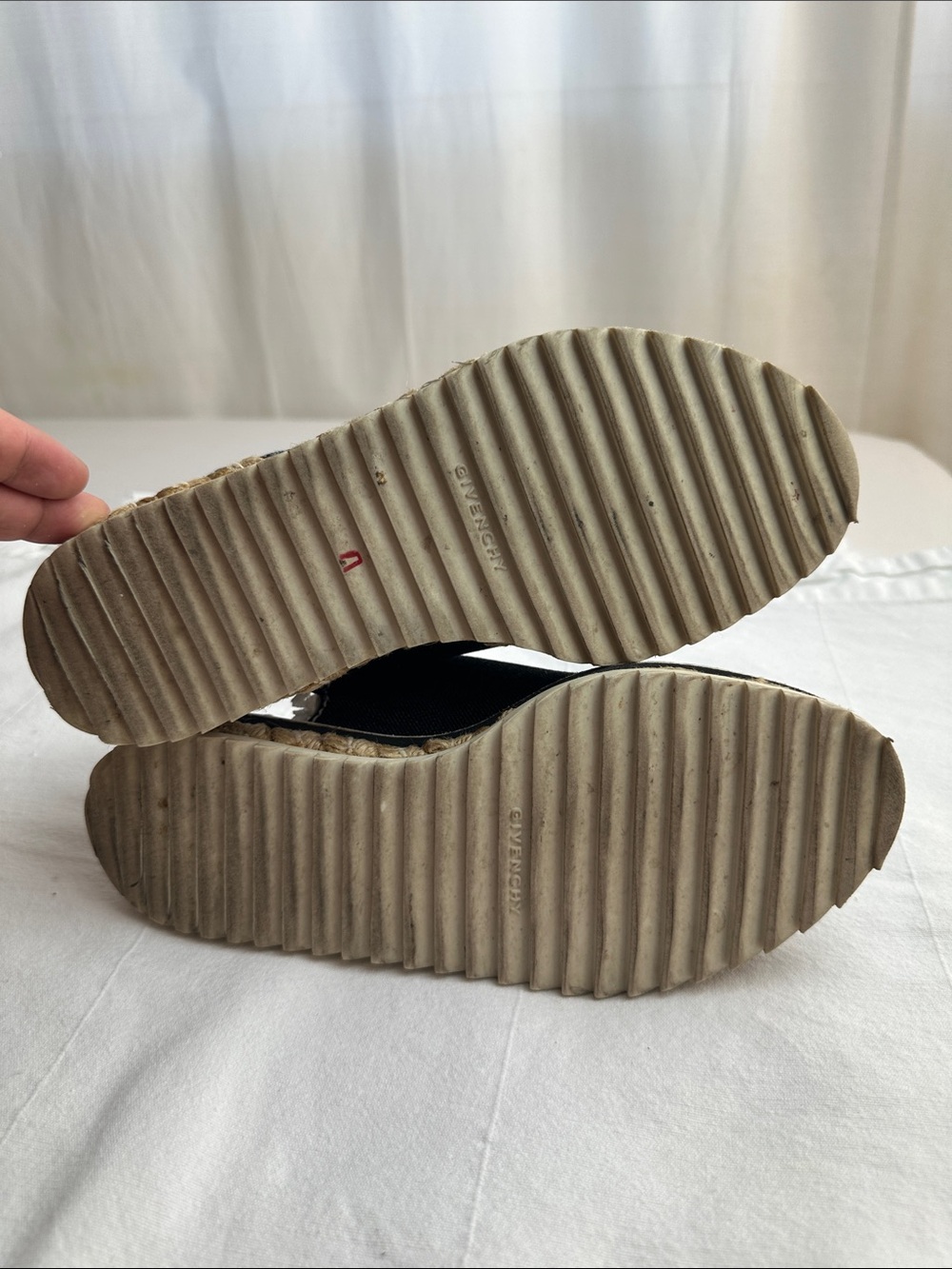 Givenchy Black and White Ribbed Rubber Sole Slide - Picture 7 of 7